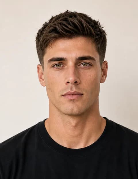 Generated adult male AI beard before preview with a short boxed beard