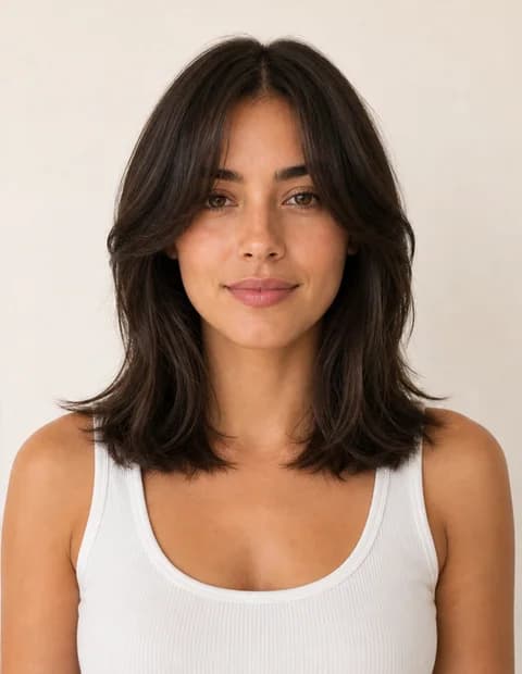 Generated adult female AI hairstyle after preview with layered hair